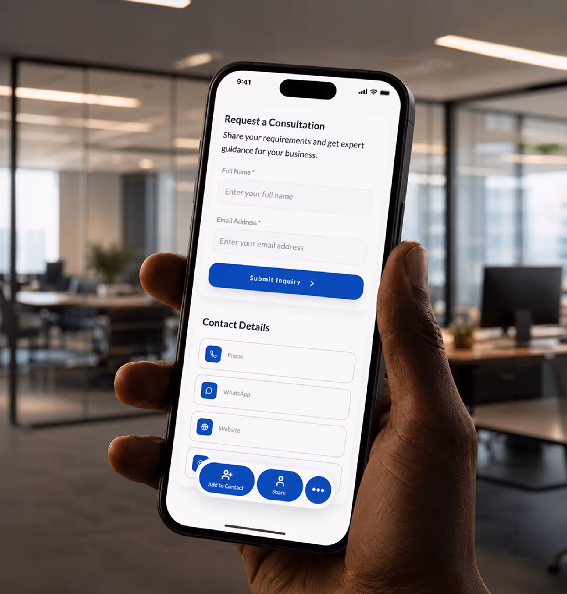 Lead capture form preview for freight quote requests