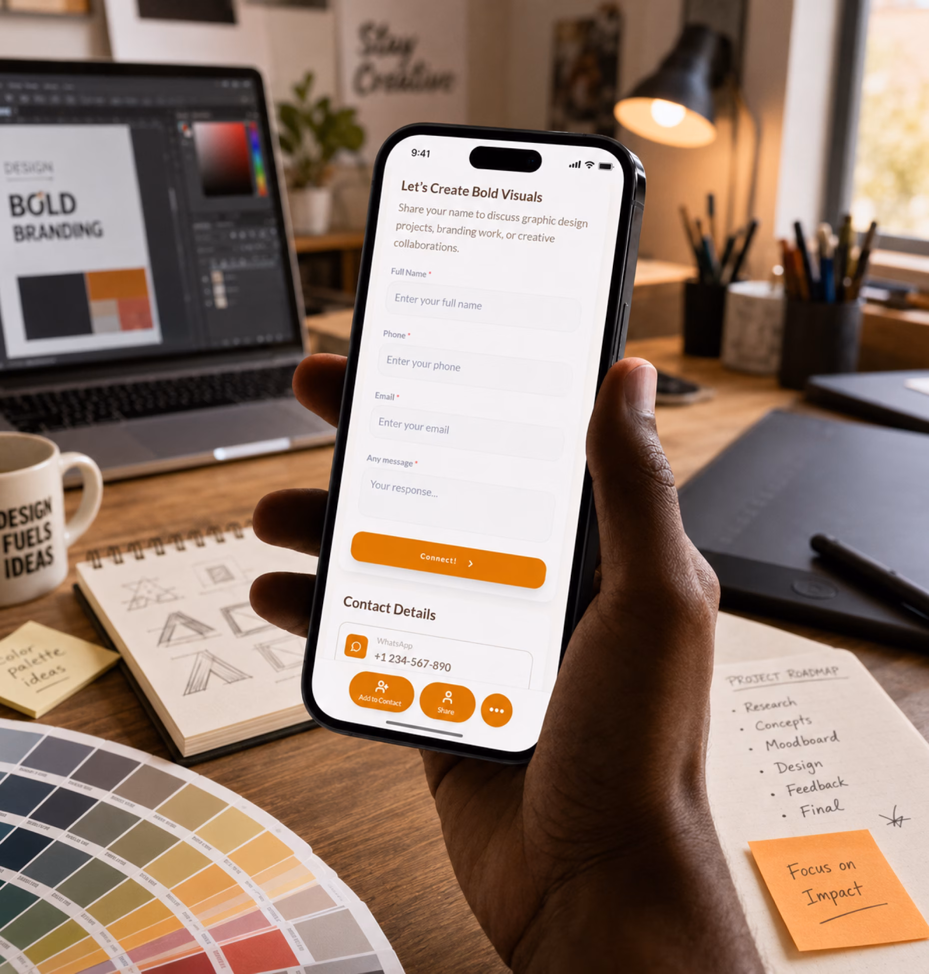 Lead capture form preview for designers