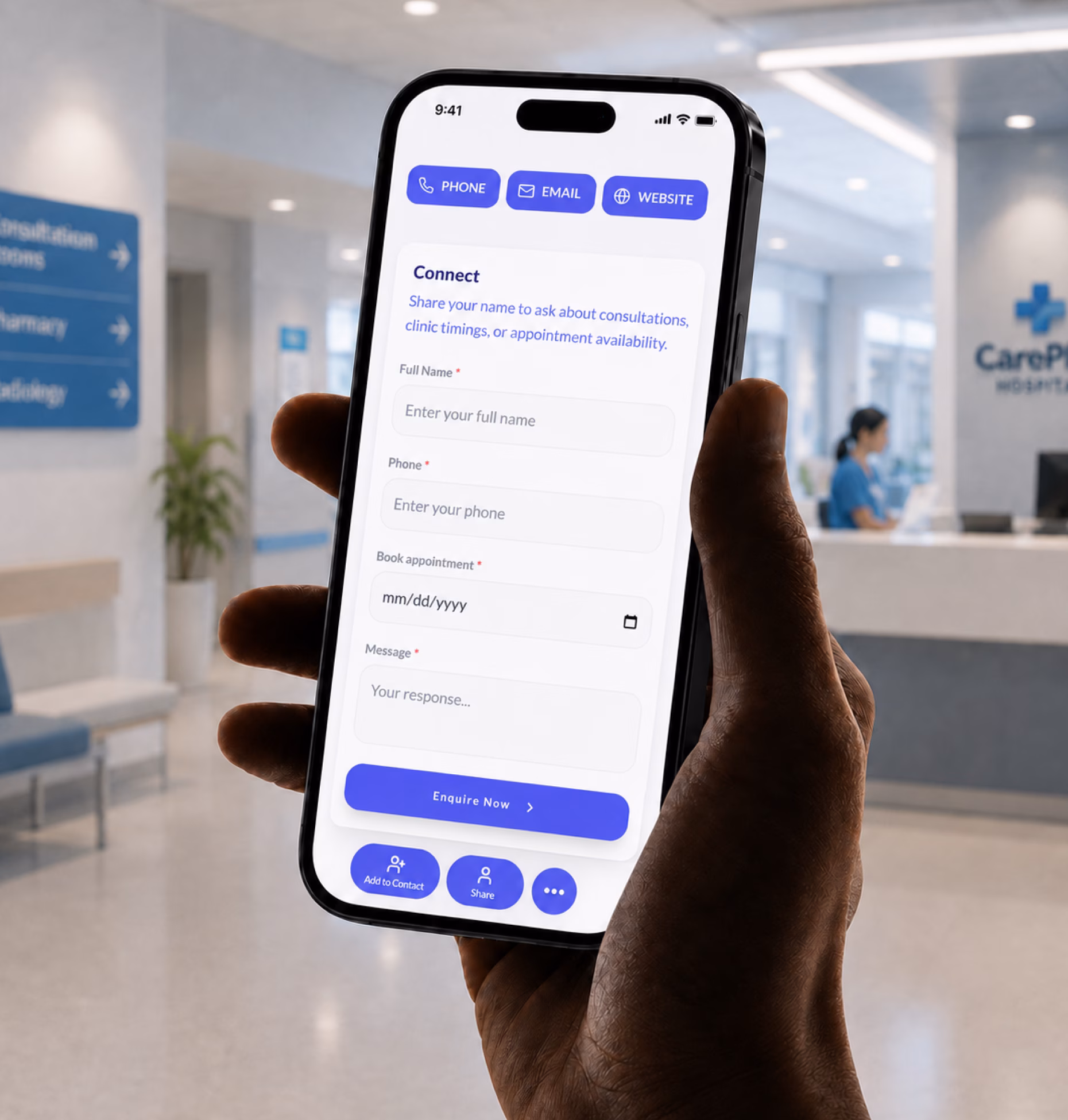 Lead capture form preview for doctors