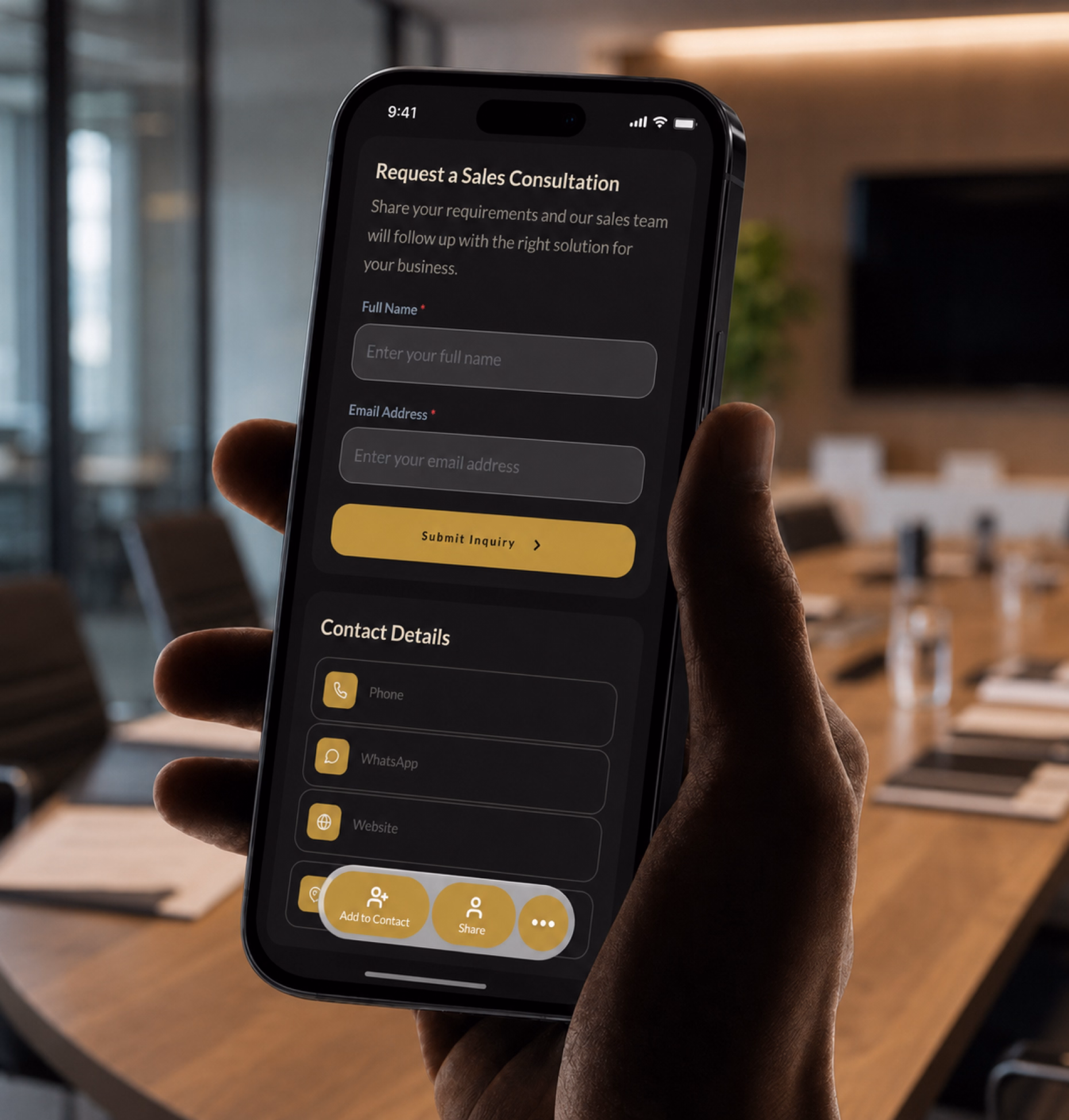 Lead capture form preview for freight quote requests
