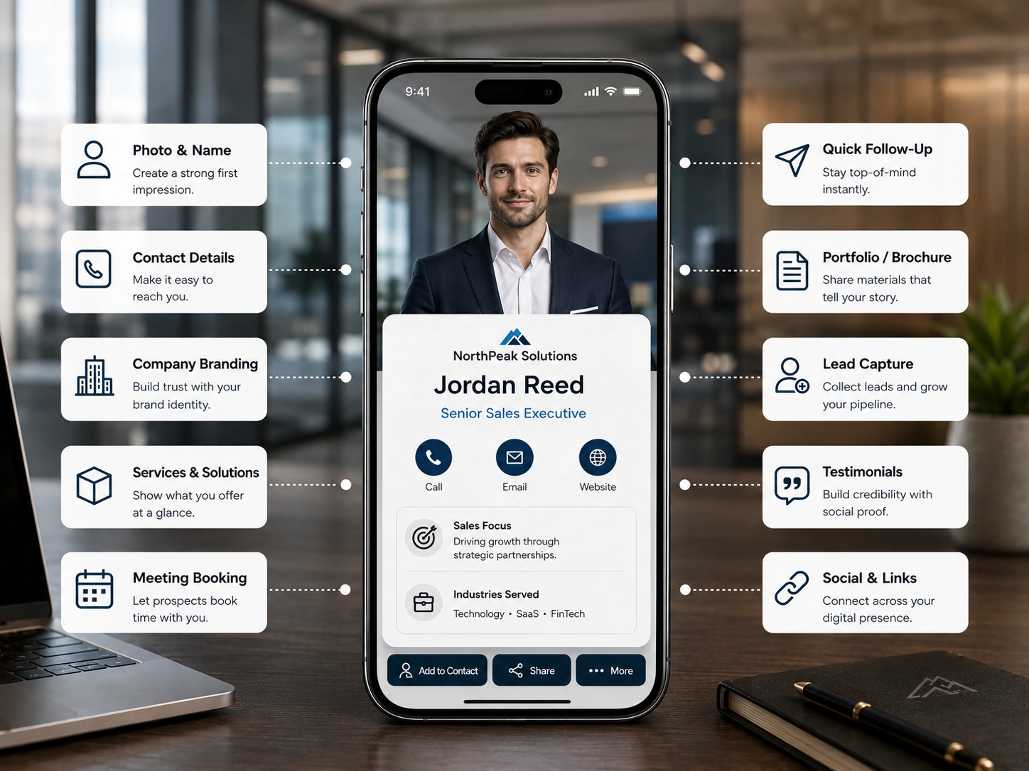 What sales executives can include in a digital business card