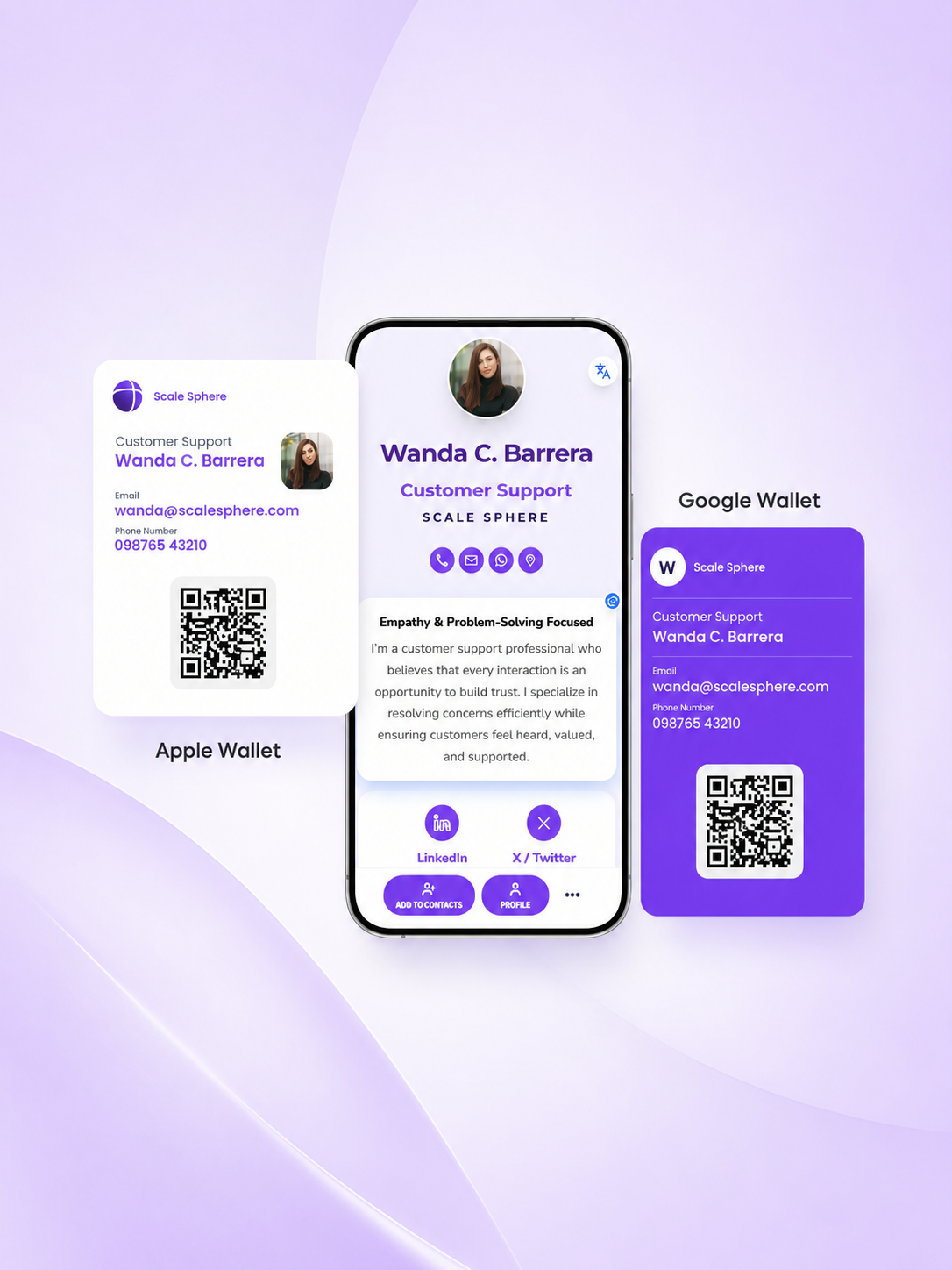 Wallet integration digital business card PRO