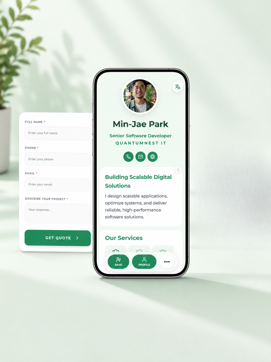 Lead capture digital business card PRO