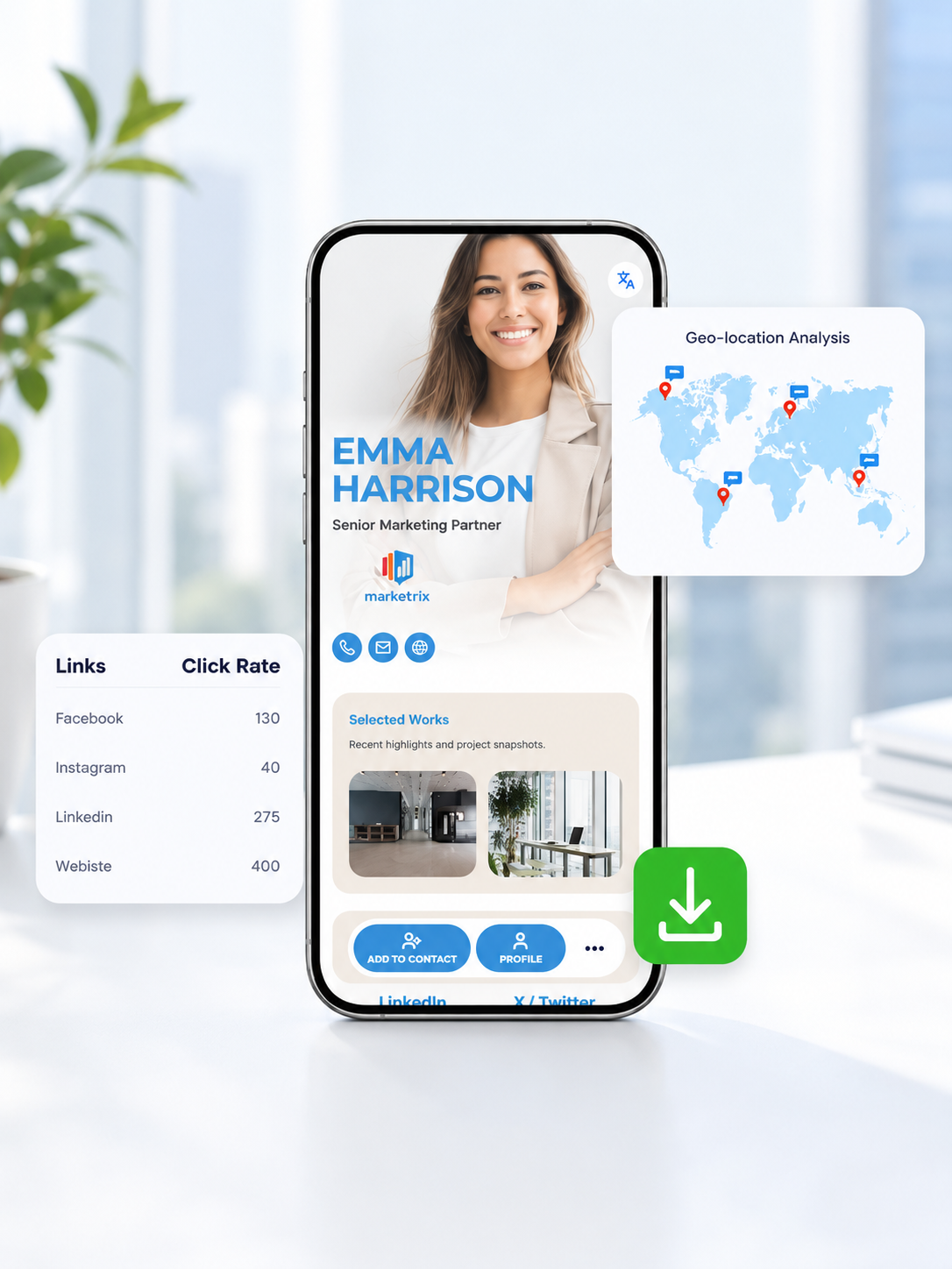 Analytics digital business card PRO