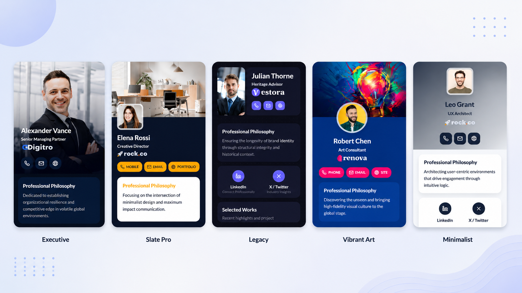 Digital Business Card PRO Templates