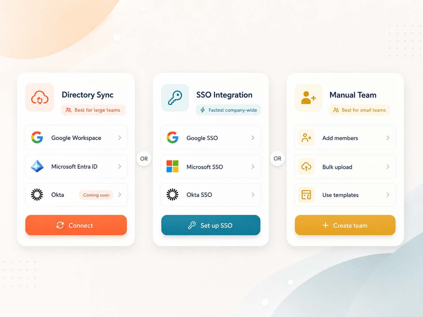AD SSO CSV bulk upload digital business card pro teams