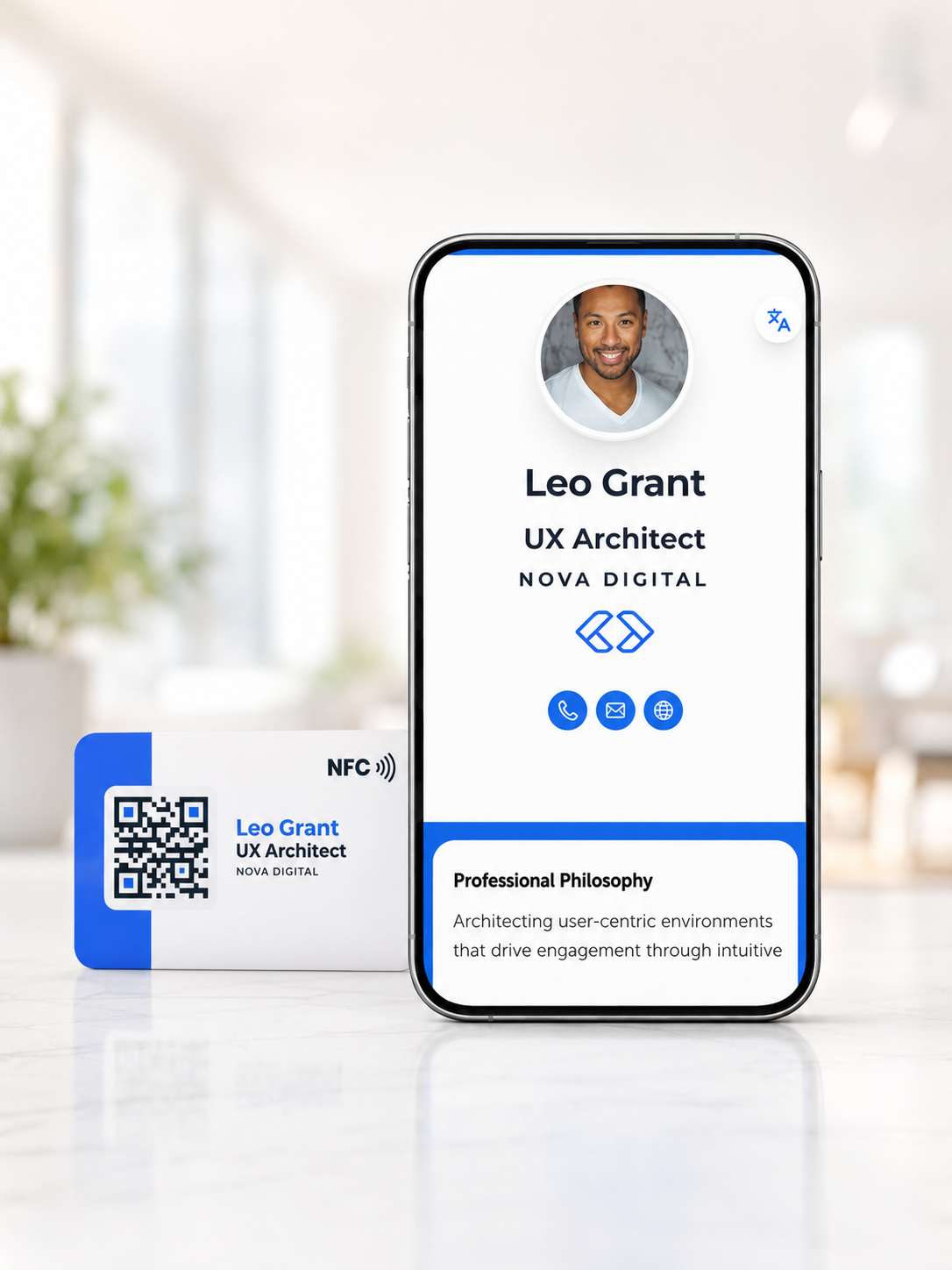 NFC card with digital business card pro teams