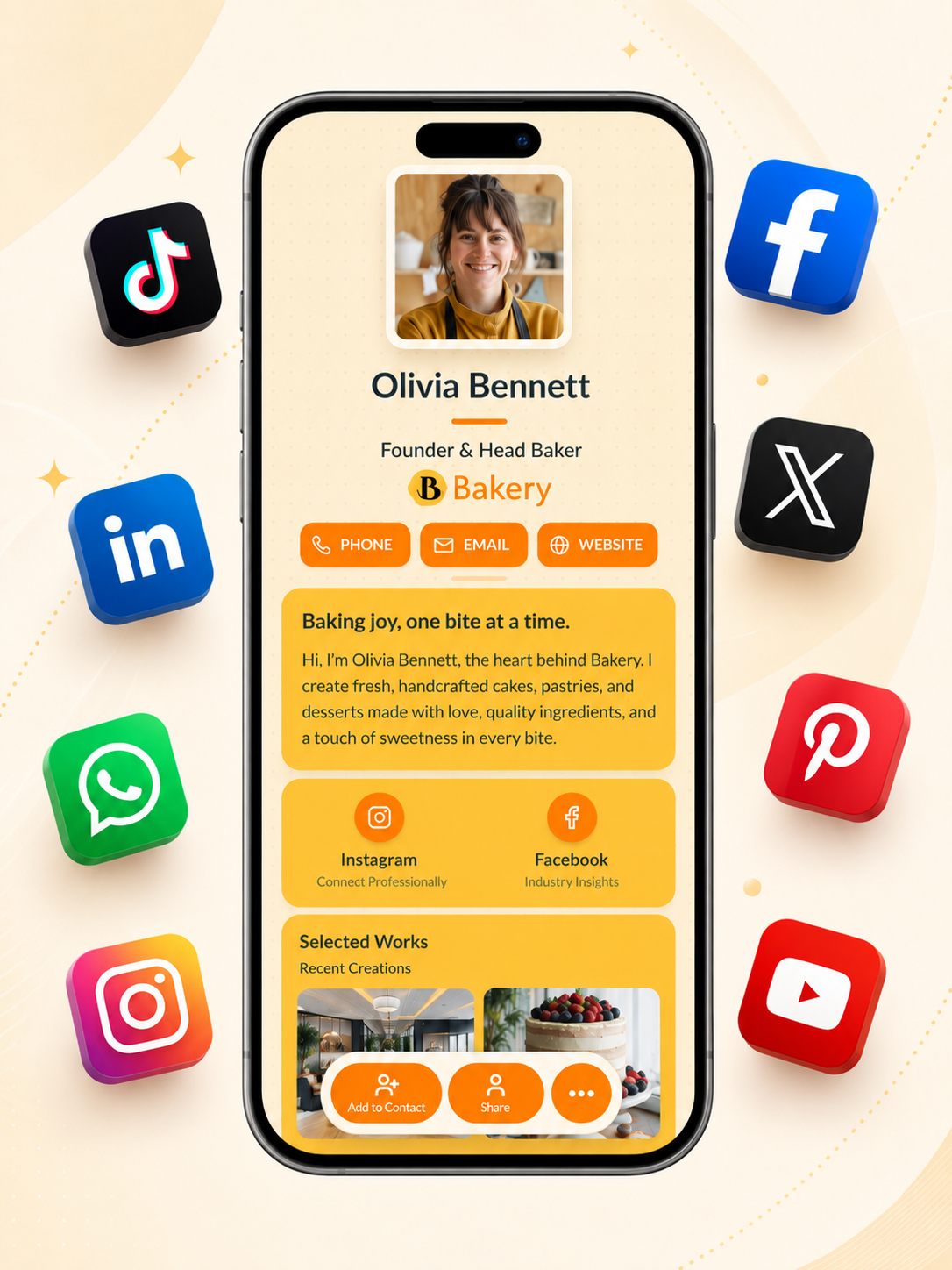 messaging platform sharing in digital business card pro teams