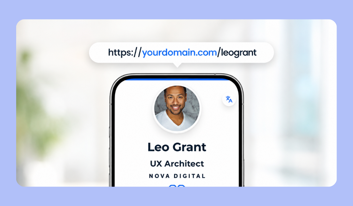 White-label on digital business card pro teams