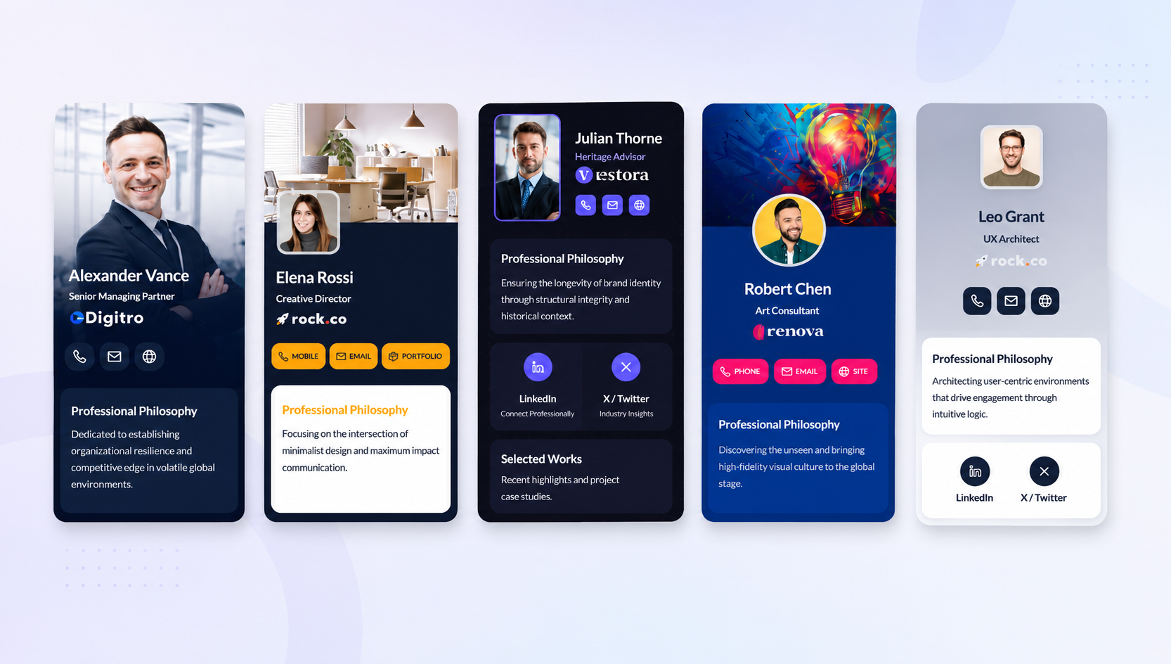 Digital busienss cards professional templates