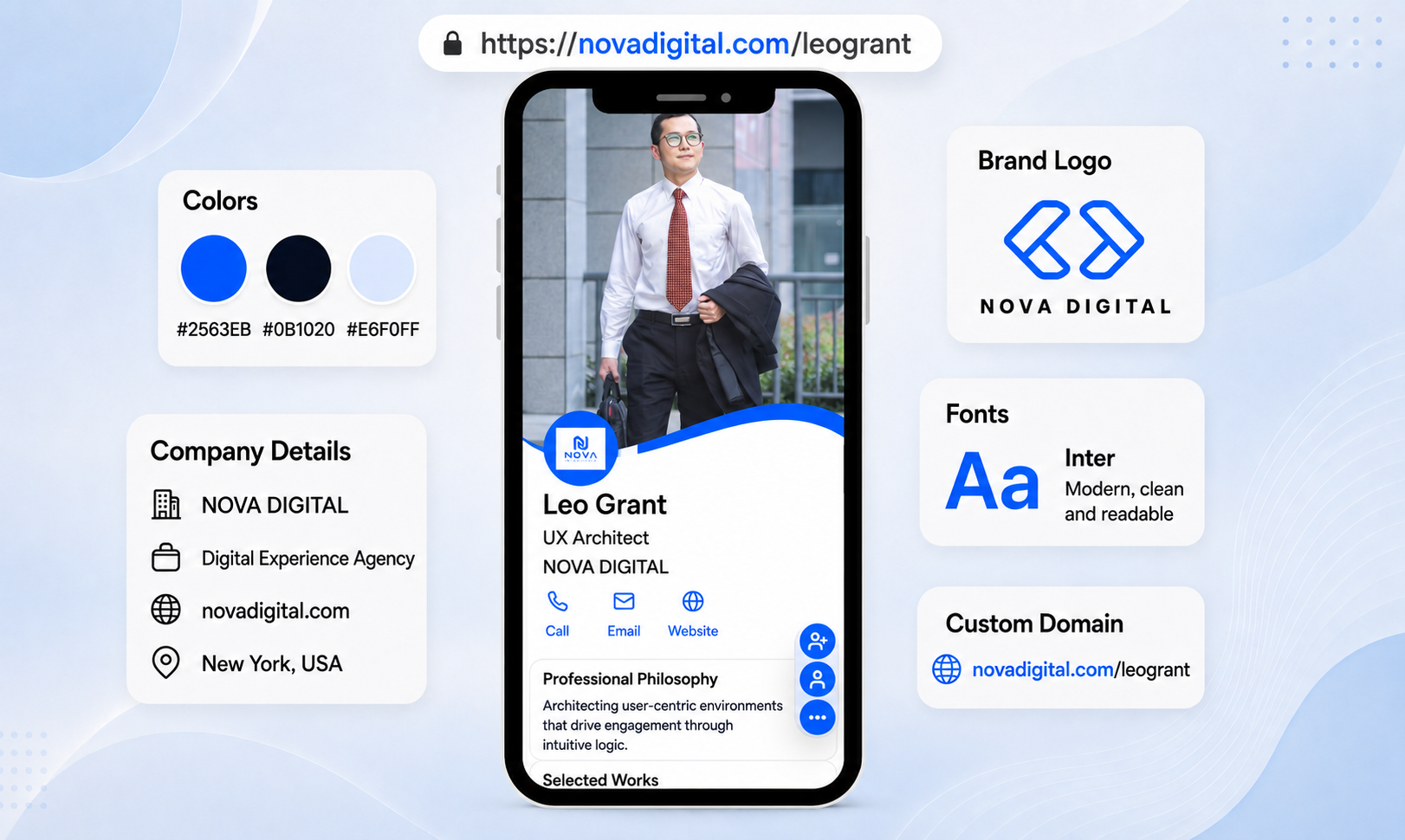 Brand governance for digital business card PRO